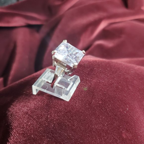 Monica Asscher Cut 9.5 carat CZ Engagement Statement Ring 925 Sterling Silver - Picture 13 of 16